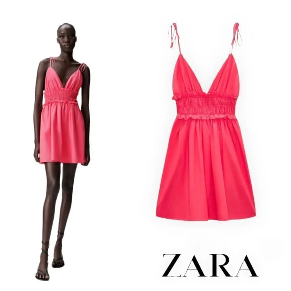 Zara Dresses & Skirts - ZARA | Fuchsia | STRAPPY MINI DRESS